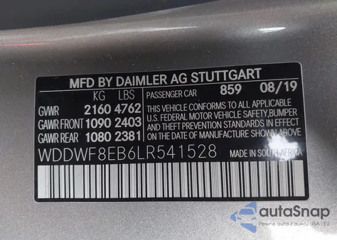 2020 Mercedes-Benz C 300 4Matic from USA, damaged, VIN WDDWF8EB6LR541528